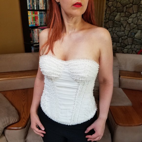 NWT Charlotte Russe Bustier Corset Lingerie White - Picture 2 of 12